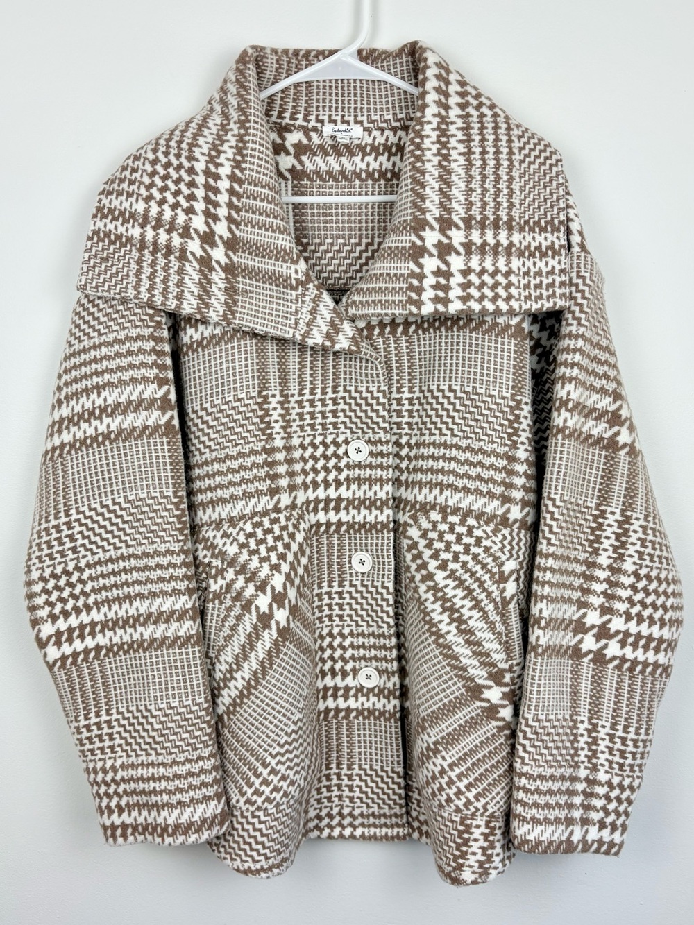 Splendid x @cellajaneblog Wool Plaid Jacket Toast Medium Sold Out Rare Like New - Picture 1 of 9